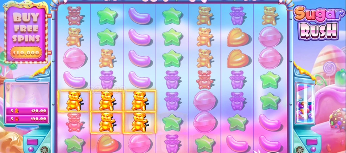 Sugar Rush κύλιση παιχνιδιών δεύτερο επίπεδο